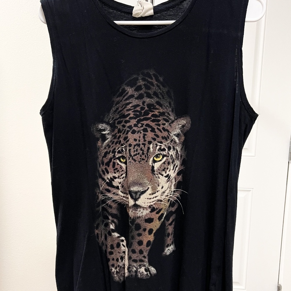 Cotton On, Black w/ Cheetah, Small, Graphic Tee